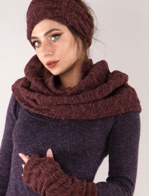 Wine Toonzshop Oöna Crochet Snood Scarf Women Scarf | 42031SBLT