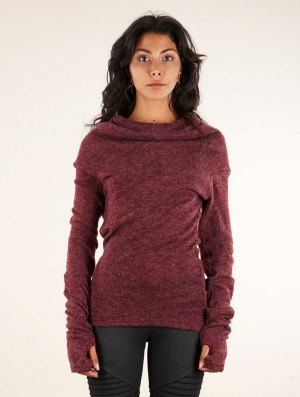 Wine Toonzshop Sadiva Hooded Pullover Women Pullover | 67108WVGI