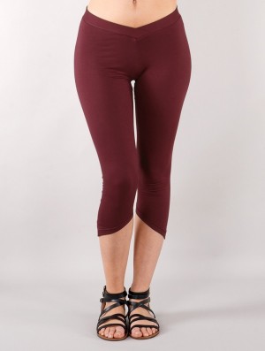 Wine Toonzshop Shayäa Short Pointy Leggings Women Leggings | 62945GXBP