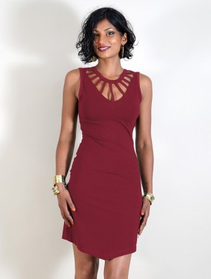 Wine Toonzshop Sumatra Bare Back Dress Women Dress | 73502NUOY