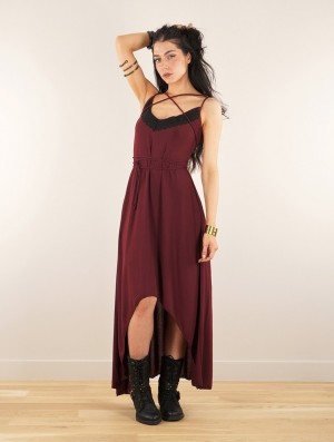 Wine Toonzshop Topäaz Loose Strappy Long Dress Women Dress | 91325FTRC