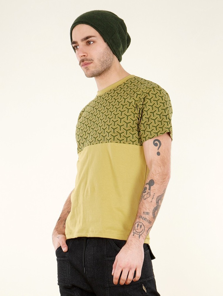 Anise yellow Toonzshop Cubyto Kikko Short Sleeves T-shirt Men T-Shirt | 13246WMVG