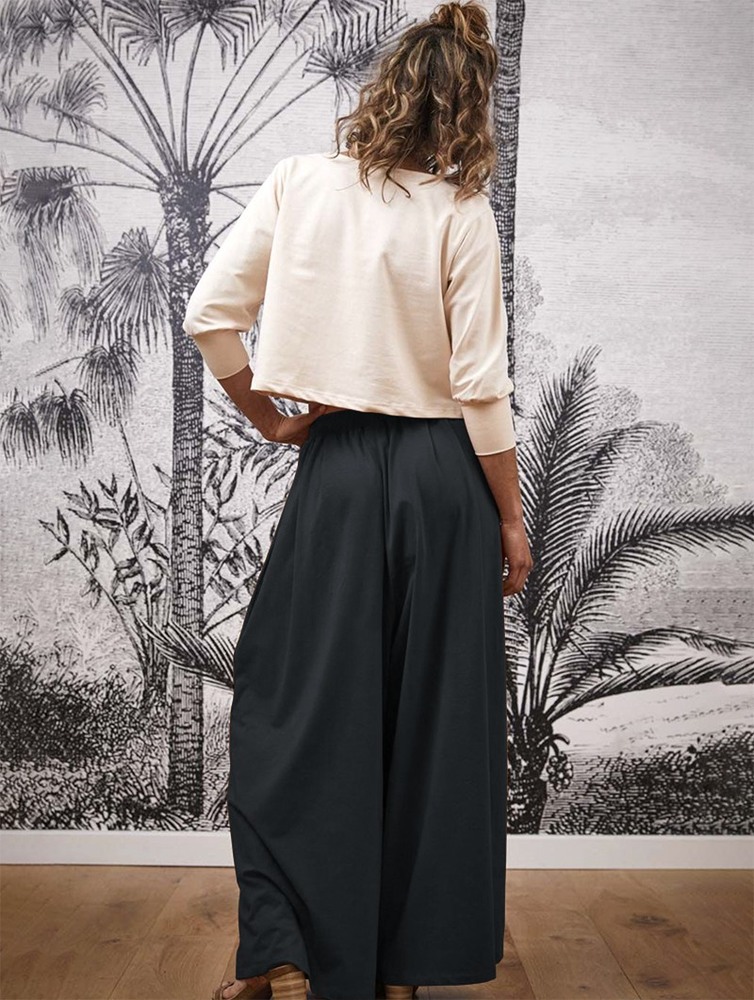 Anthracite grey Toonzshop Booh Flared Loose Pants Women Pants | 71364HDMA