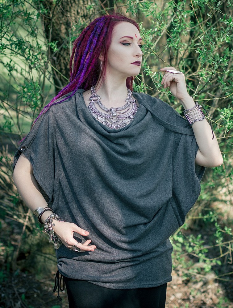 Anthracite grey Toonzshop Mandlu Tunic Top Women Tops | 14738AXEO