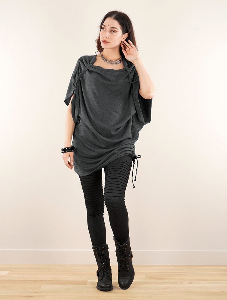 Anthracite grey Toonzshop Mandlu Tunic Top Women Tops | 14738AXEO