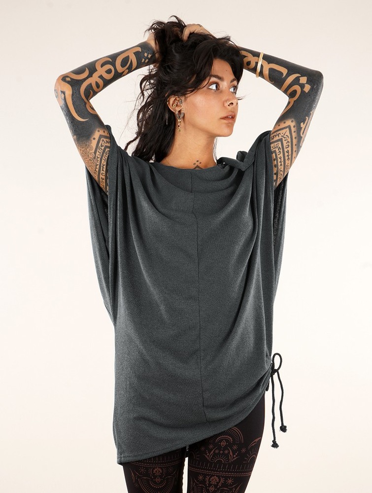 Anthracite grey Toonzshop Mandlu Tunic Top Women Tops | 14738AXEO