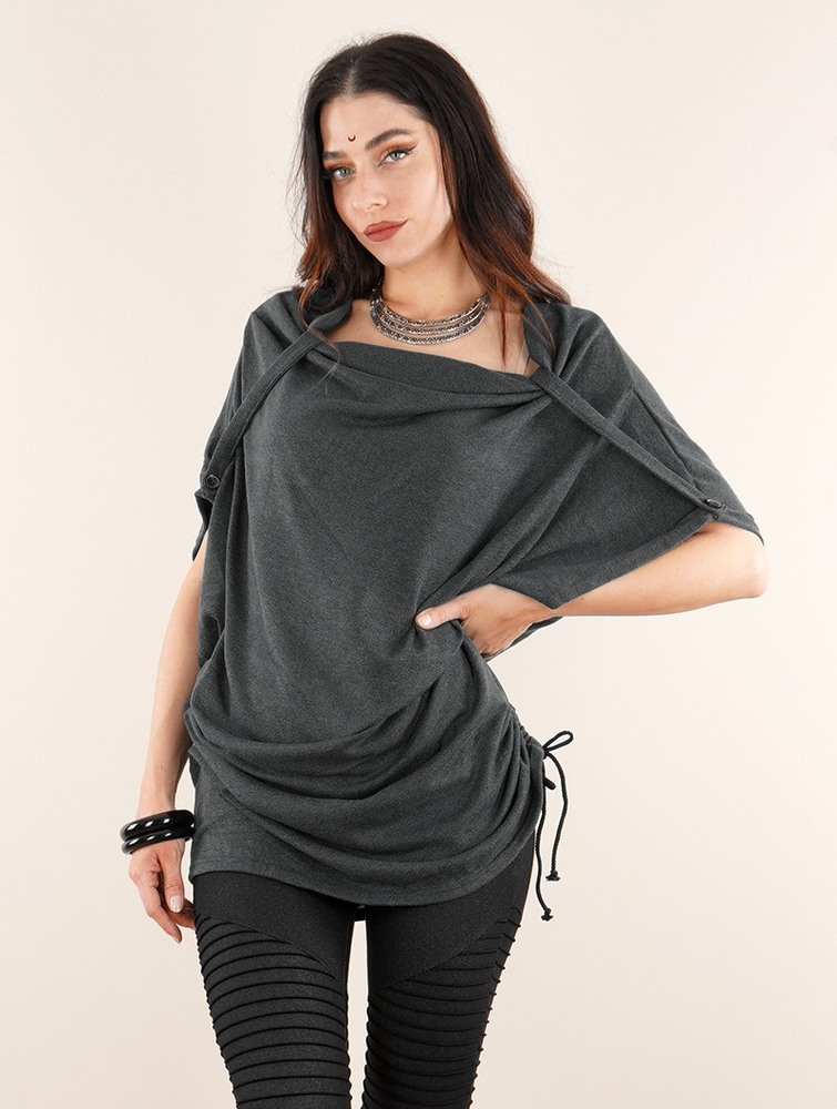 Anthracite grey Toonzshop Mandlu Tunic Top Women Tops | 14738AXEO