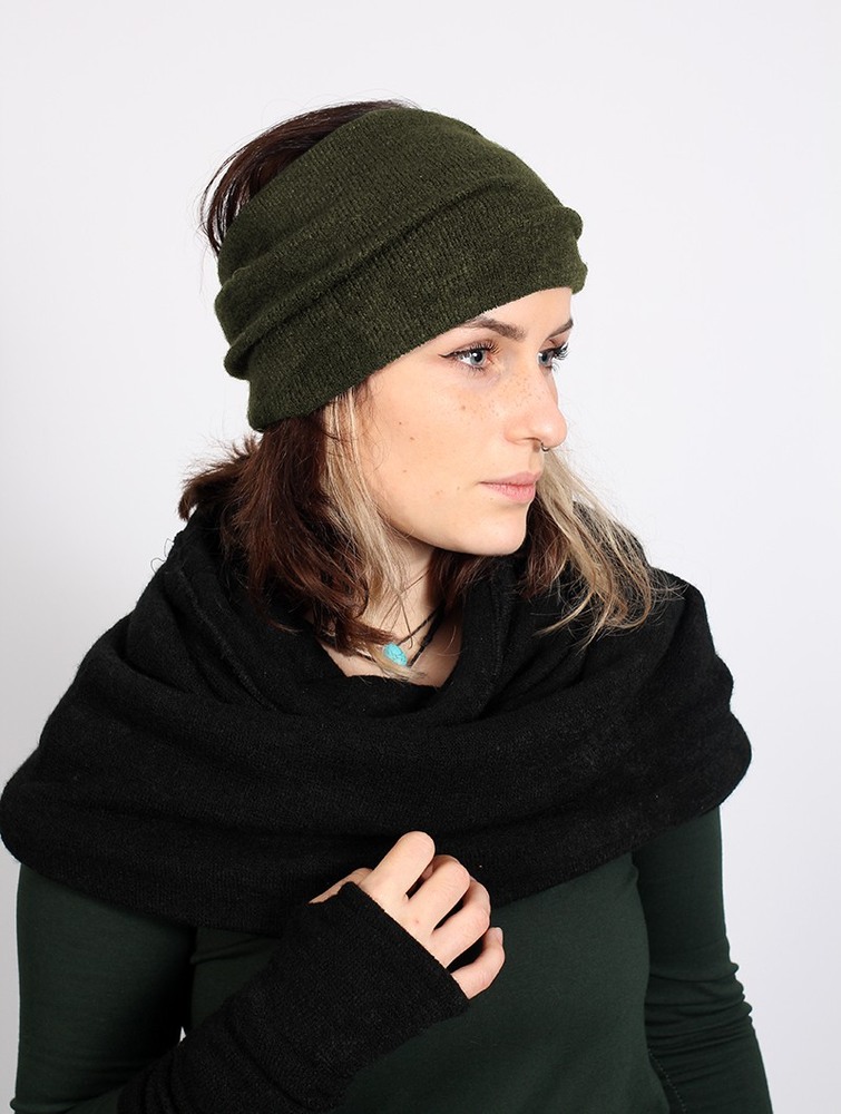 Army green Toonzshop Aikköoz Feathered Headband Women Hats | 13680OFID