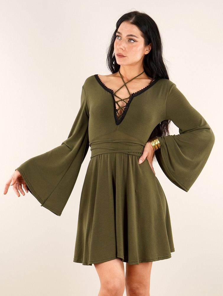 Army green Toonzshop Bohemian Dress 