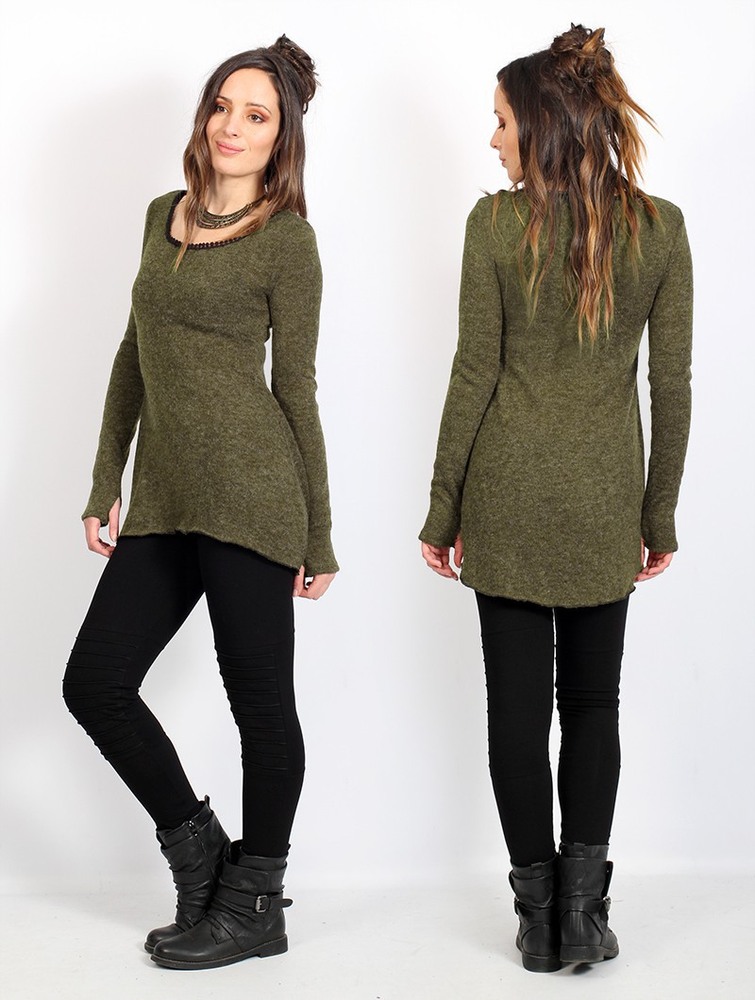 Army green Toonzshop Bohemian Tunic Pullover Women Pullover | 38597SFPW