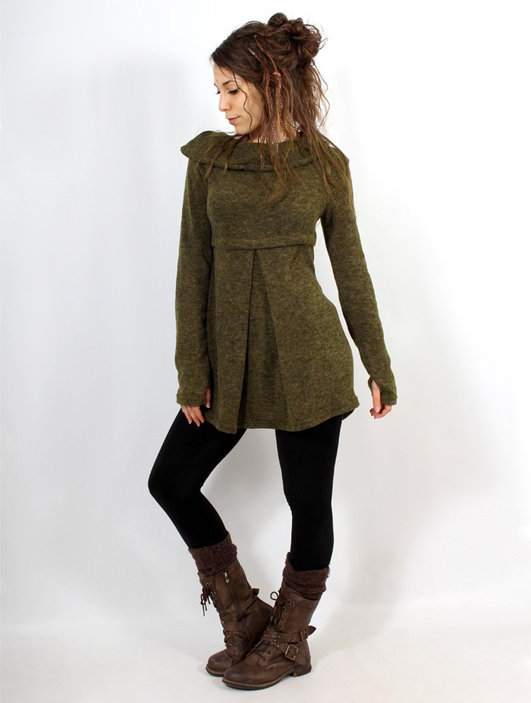 Army green Toonzshop Ekantika Tunic Pullover Women Pullover | 92068OEPH