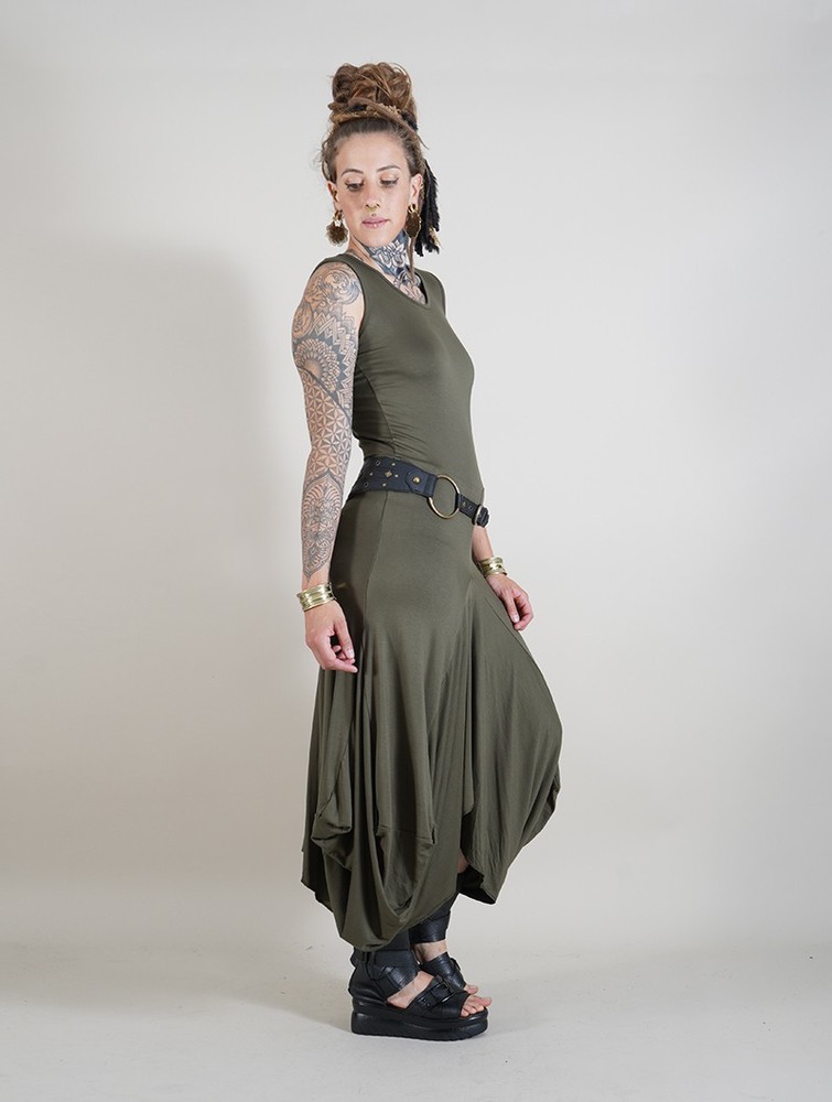 Army green Toonzshop Ezra Sleeveless Long Dress Women Dress | 20567DGAE