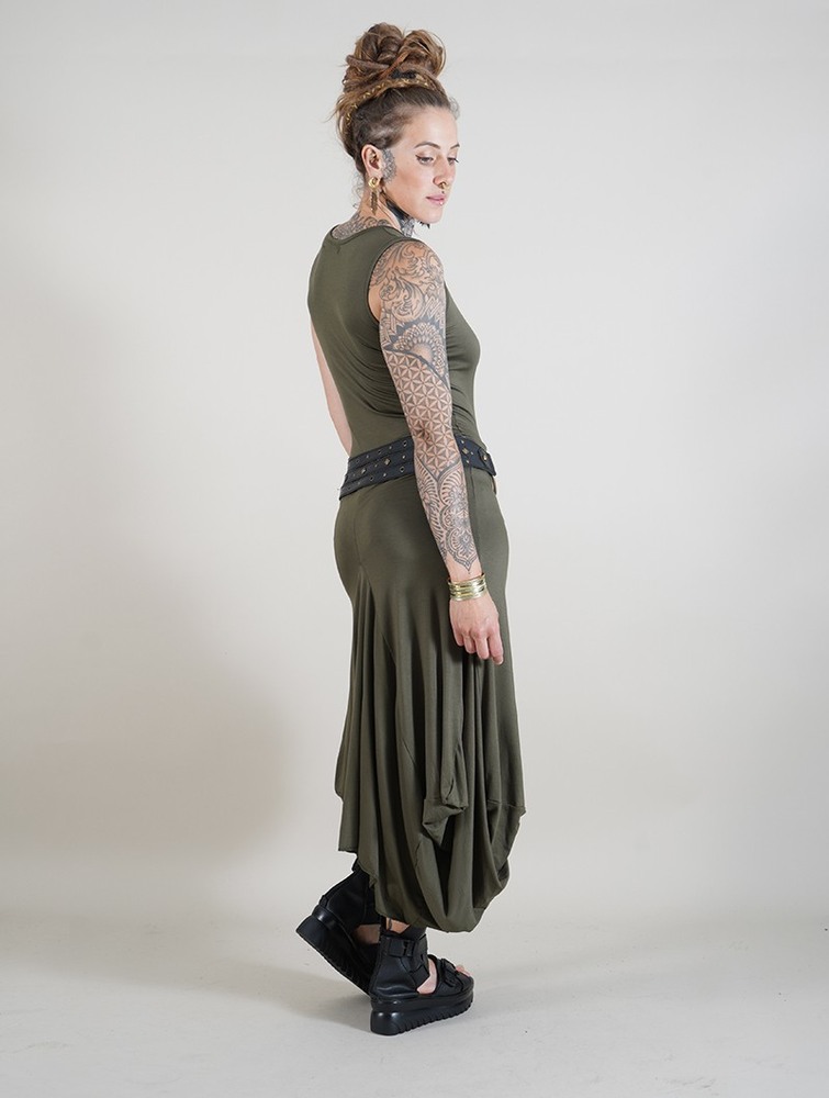 Army green Toonzshop Ezra Sleeveless Long Dress Women Dress | 20567DGAE