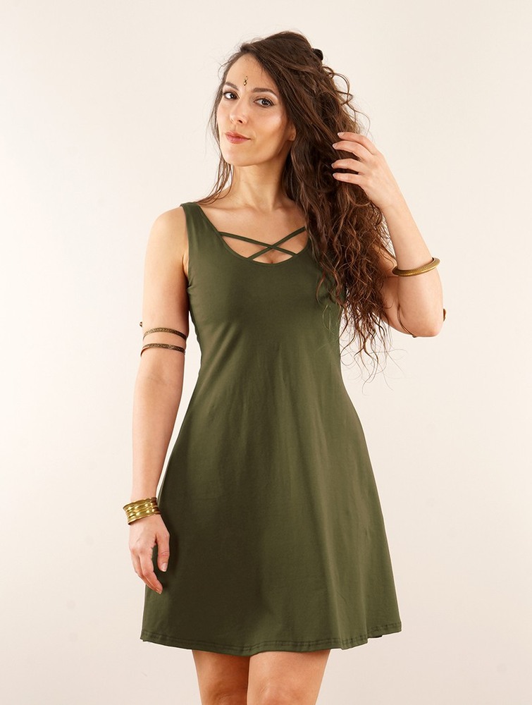 Army green Toonzshop Full Moon Reversible Dress Women Dress | 19685WDQF