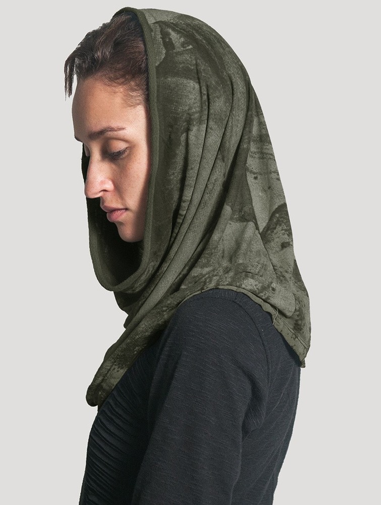 Army green Toonzshop Marble Hooded Neck Warmer Women Scarves & Snoods | 98420RNCJ