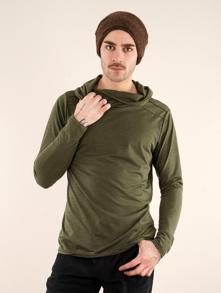 Army green Toonzshop Moëkko Long Sleeved Shirt Men Shirt | 80145XGJW