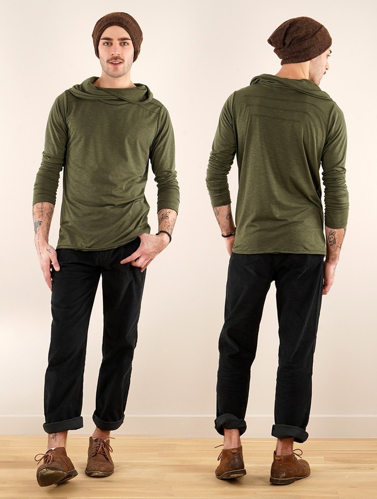 Army green Toonzshop Moëkko Long Sleeved Shirt Men Shirt | 80145XGJW