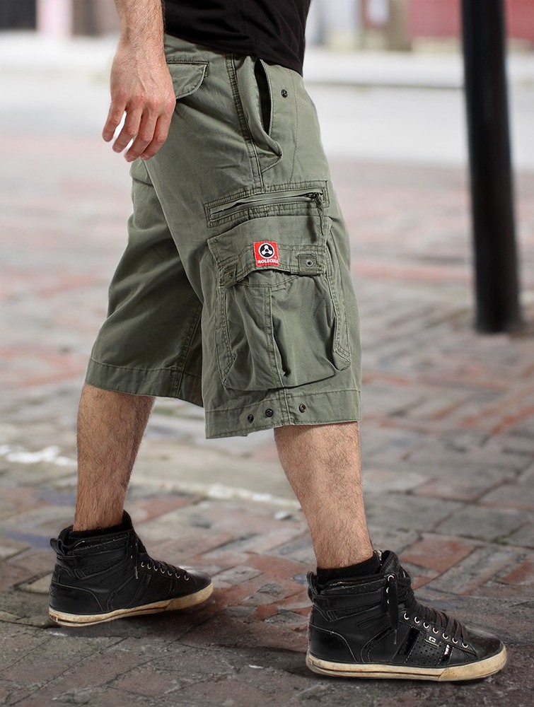 Army green Toonzshop Molecule Cargo Shorts 45020 Men Shorts | 63270FVNI