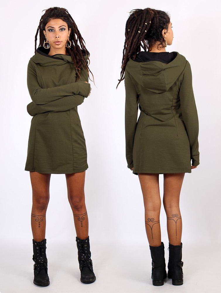 Army green Toonzshop Myäa Sweatshirt Dress Women Dress | 38497QTIX