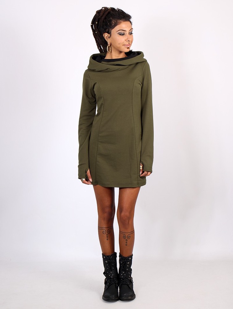 Army green Toonzshop Myäa Sweatshirt Dress Women Dress | 38497QTIX