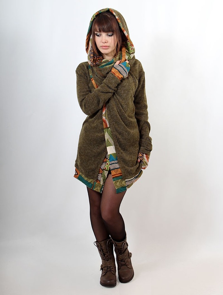 Army green Toonzshop Namkha Iguazu Cardigan Women Cardigan | 78021NEXJ