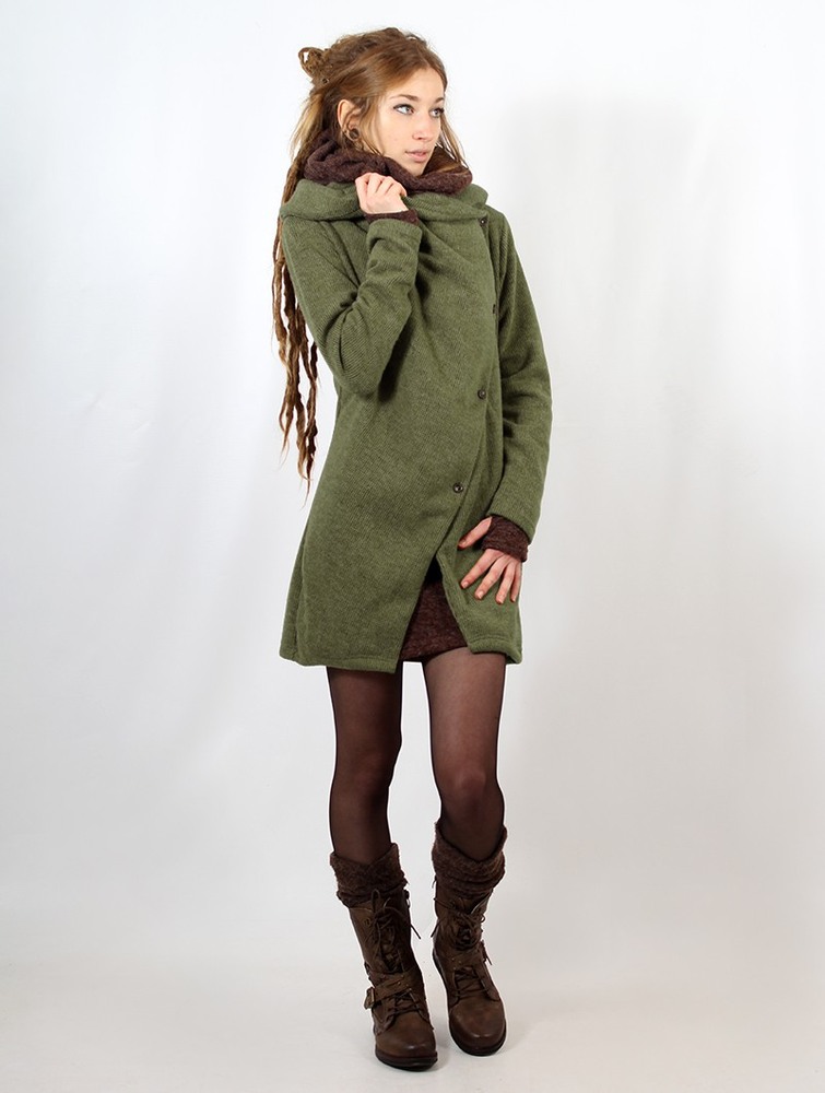 Army green Toonzshop Panimya Large Collar Crossed Front Jacket Women Jackets | 93708IQRT