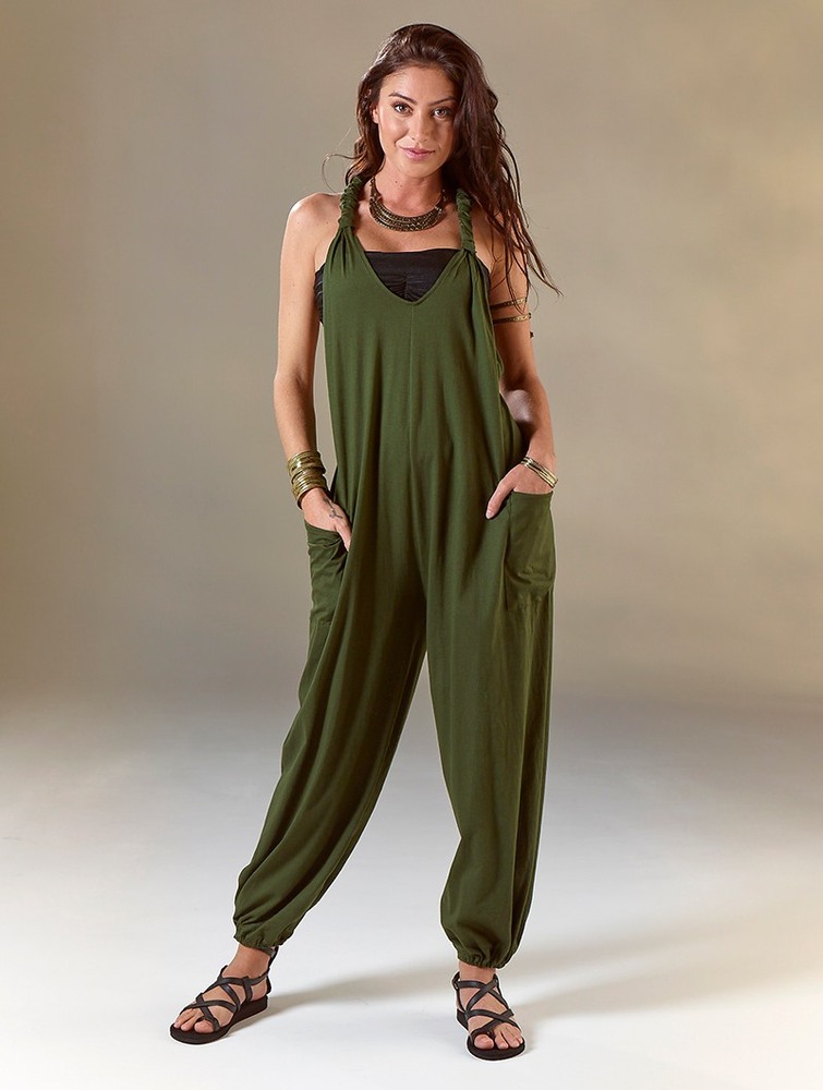 Army green Toonzshop Sampatti Harem Pant Overalls Women Pants | 84795JMTY