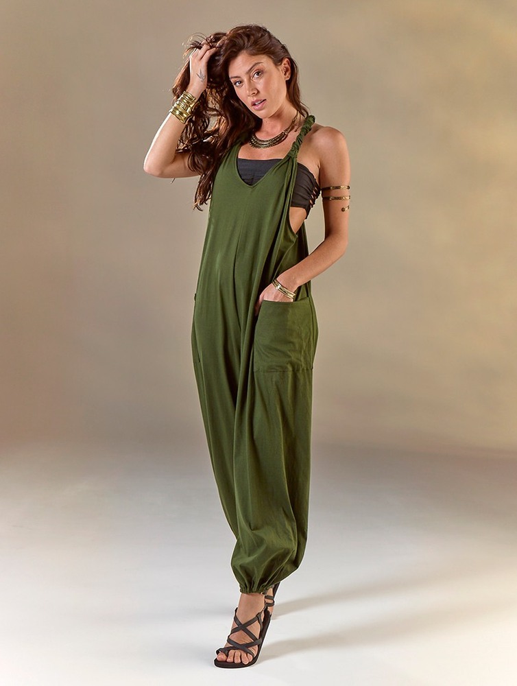 Army green Toonzshop Sampatti Harem Pant Overalls Women Pants | 84795JMTY