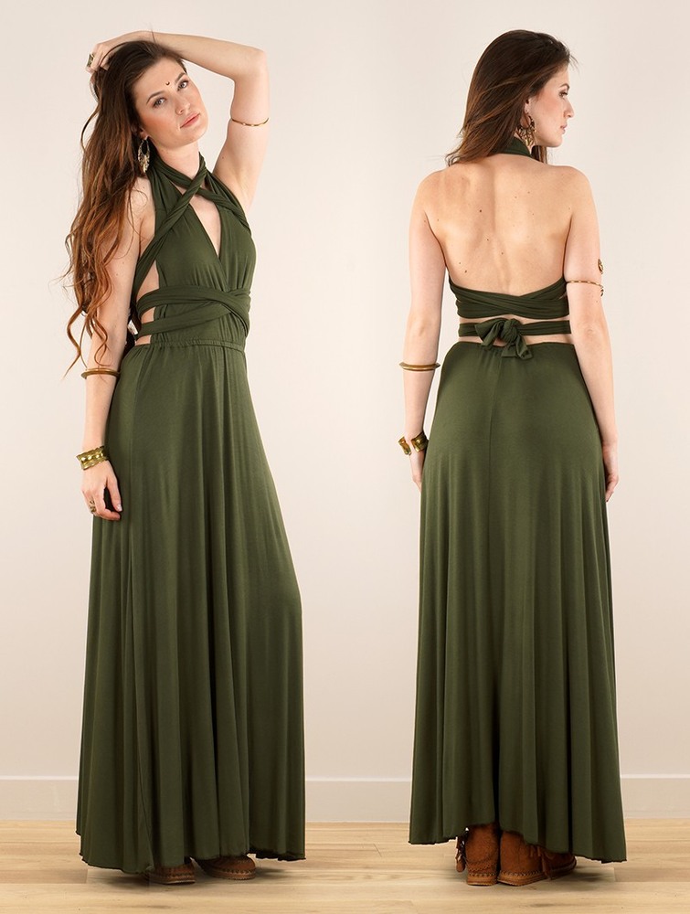 Army green Toonzshop Wakiza Long Infinity Dress Women Dress | 72984BKQS