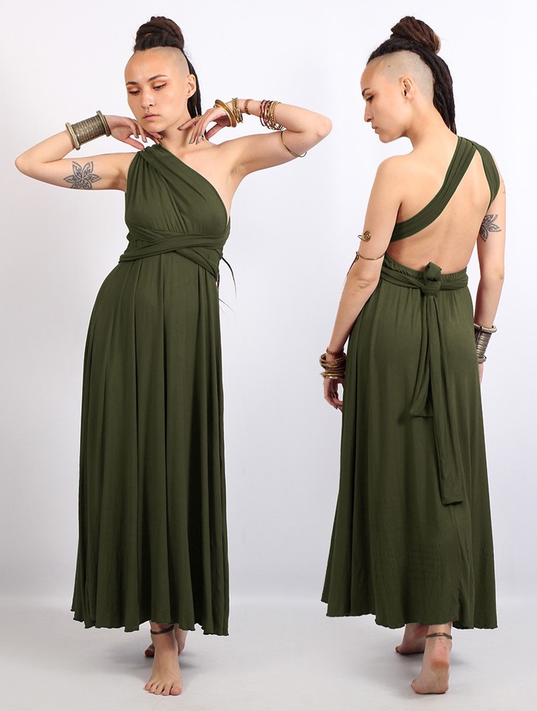 Army green Toonzshop Wakiza Long Infinity Dress Women Dress | 72984BKQS