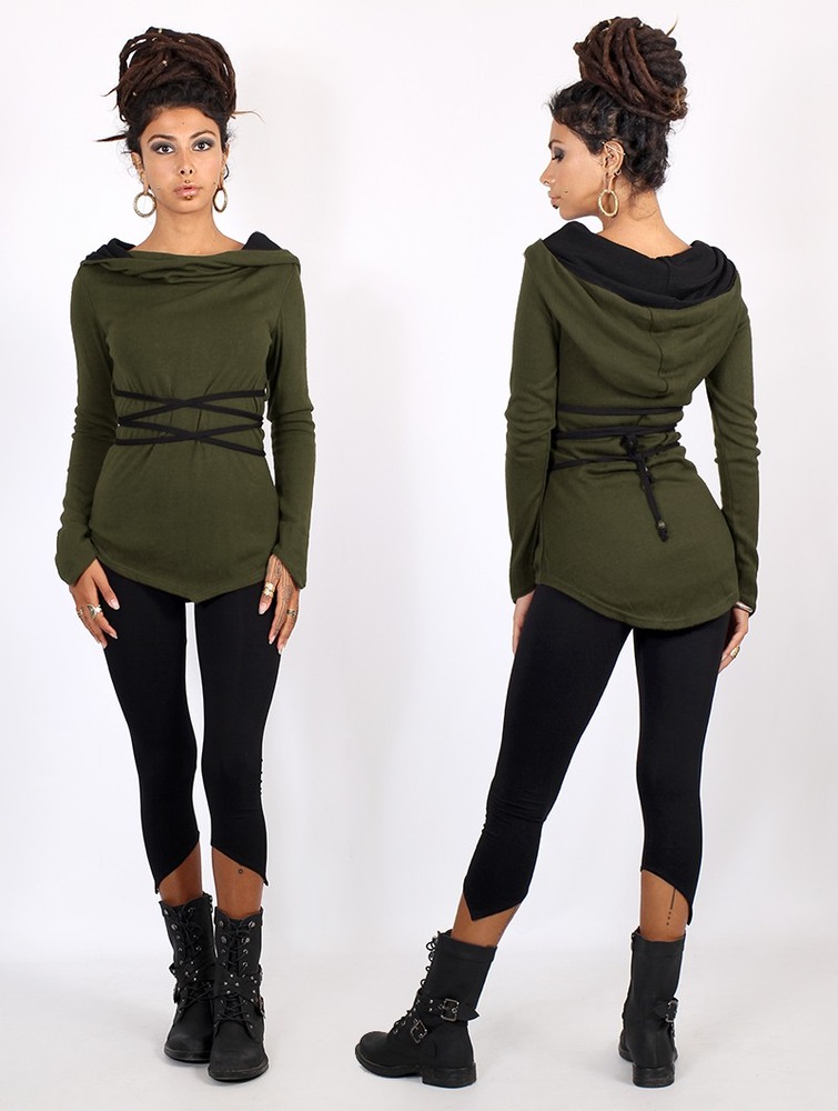 Army green and black Toonzshop Käliskä Pullover Women Pullover | 42657TYVB