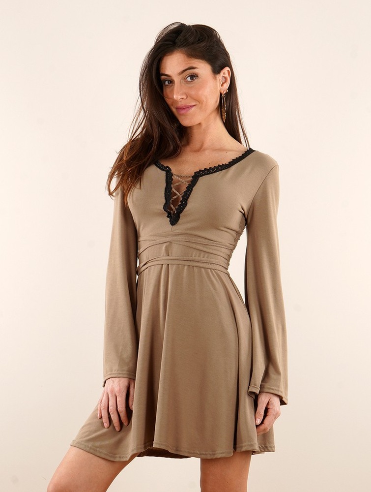 Beige Toonzshop Bohemian Dress 