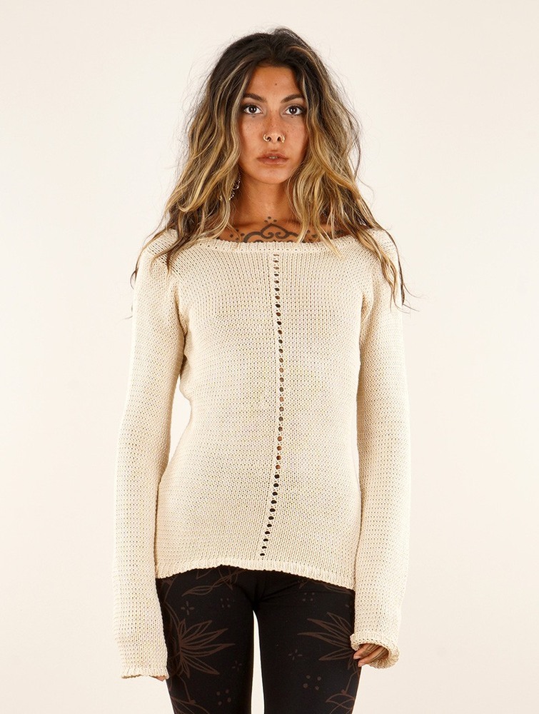 Beige Toonzshop Endarial Reversible Open Work Knit Sweater Women Sweater | 21486HEGC