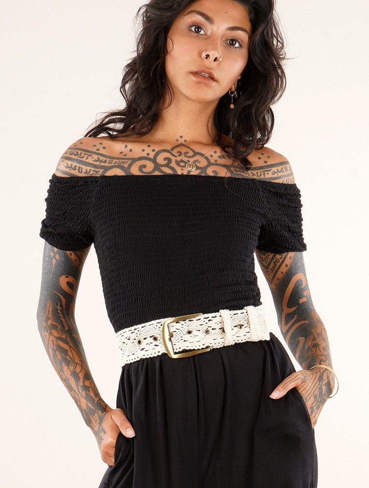 Beige Toonzshop Nelya Crochet Knit Waist Belt Women Belts | 34270UDZX