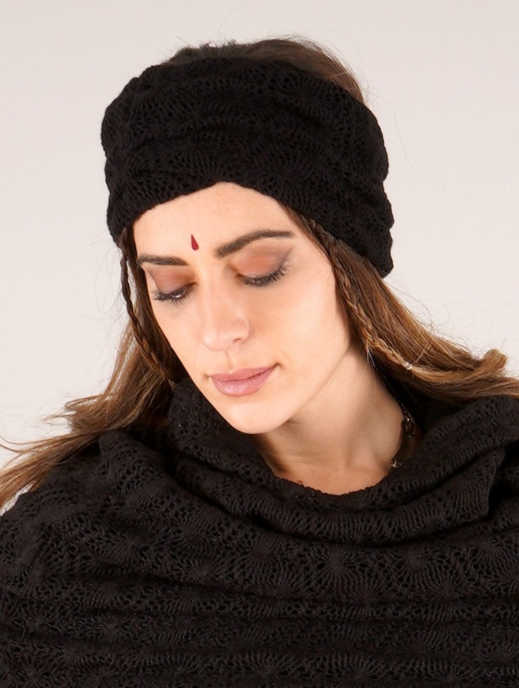 Black Toonzshop Aikköo Crochet Headband Women Hats | 63748GRPM