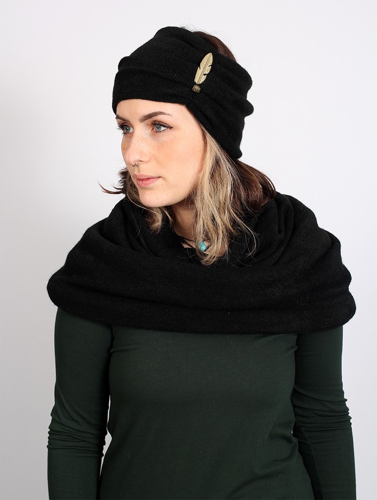 Black Toonzshop Aikköoz Feathered Headband Women Hats | 59073PLMH