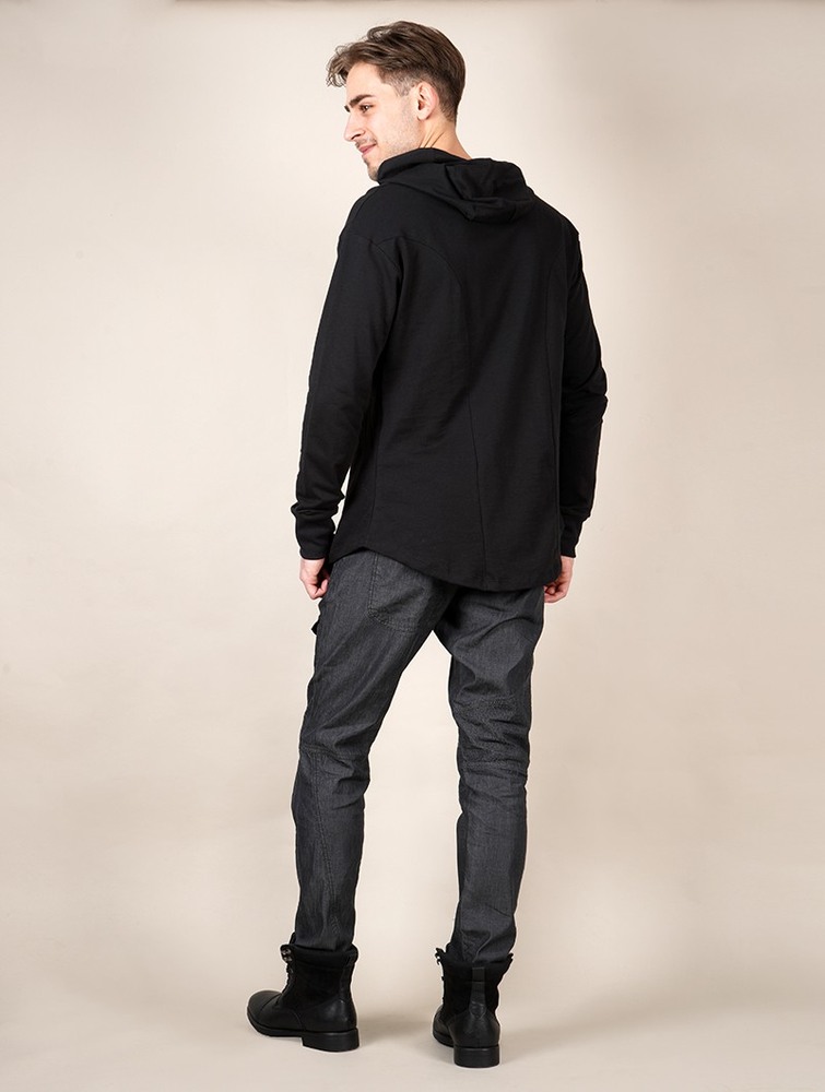 Black Toonzshop Aldaron Hooded Long Sleeve Shirt Men Shirt | 73014HCAU