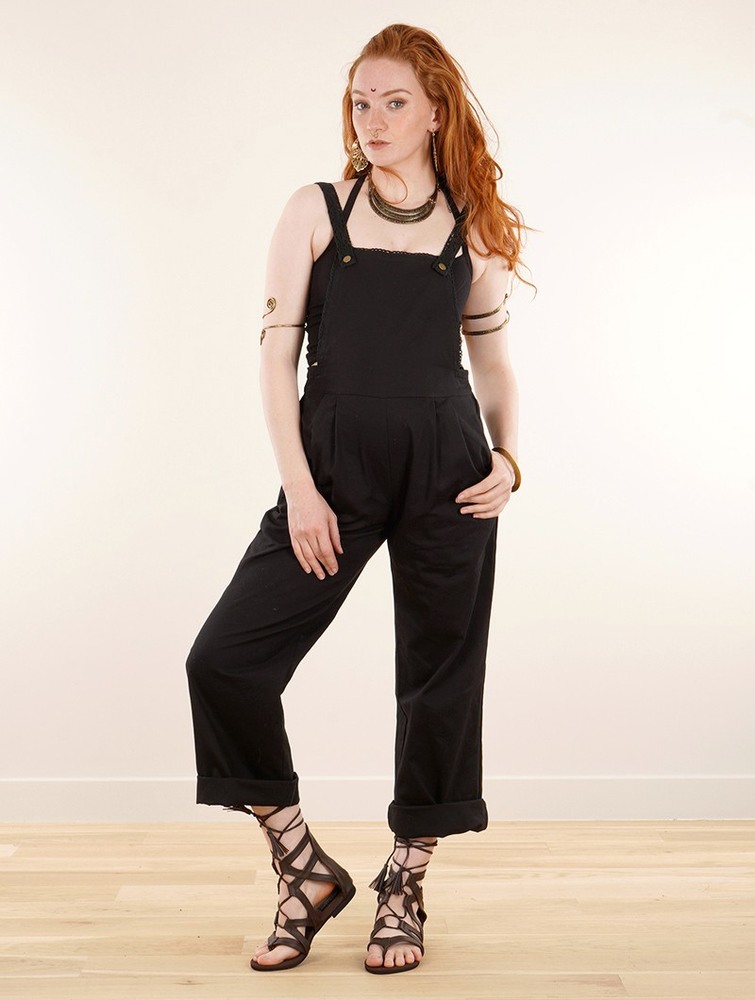 Black Toonzshop Anardil Strappy Bar Back Jumpsuit With Crochet Women Jumpsuit | 58146LNAD