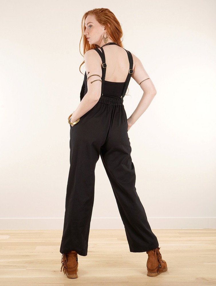 Black Toonzshop Anardil Strappy Bar Back Jumpsuit With Crochet Women Jumpsuit | 58146LNAD