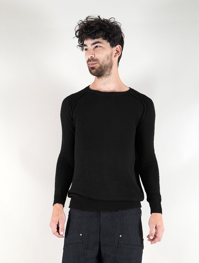 Black Toonzshop Arga Cotton Sweater Men Sweater | 60724BSGF