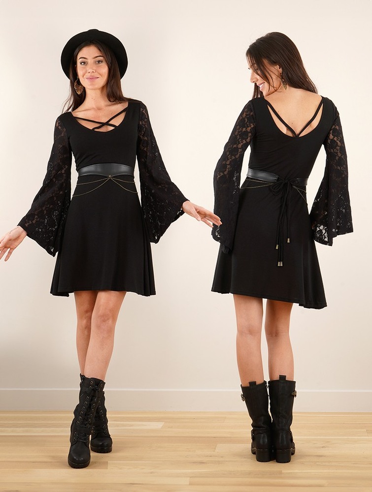 Black Toonzshop Black Moon Reversible Long Sleeve Dress Women Dress | 01672SBHV