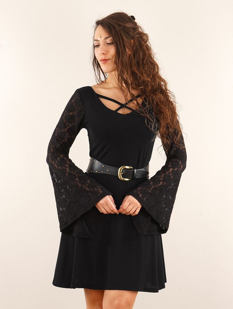 Black Toonzshop Black Moon Reversible Long Sleeve Dress Women Dress | 01672SBHV