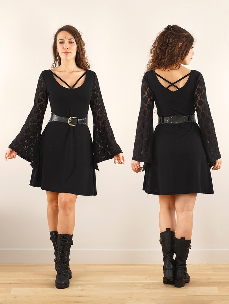 Black Toonzshop Black Moon Reversible Long Sleeve Dress Women Dress | 01672SBHV