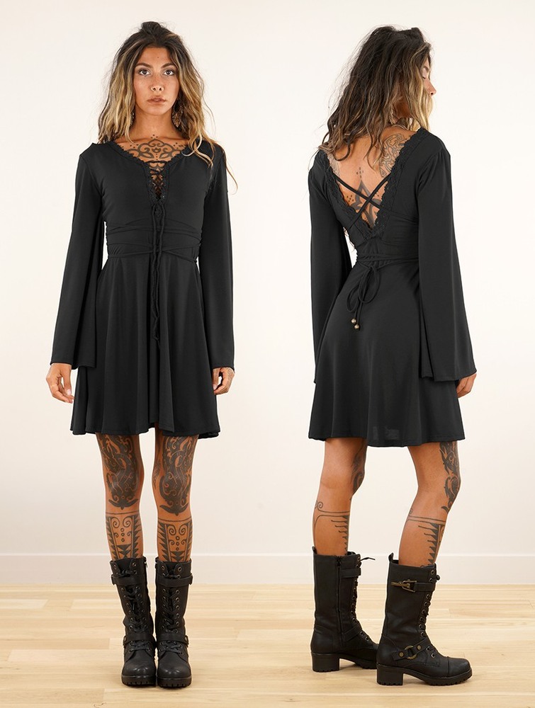 Black Toonzshop Bohemian Dress 