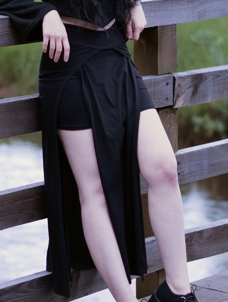 Black Toonzshop Creature Split Long Skirt Women Skirt | 12840TKBS