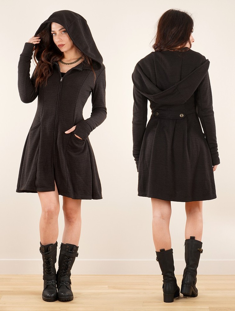 Black Toonzshop Enchantress Hooded Coat Women Coats | 82510PJBR