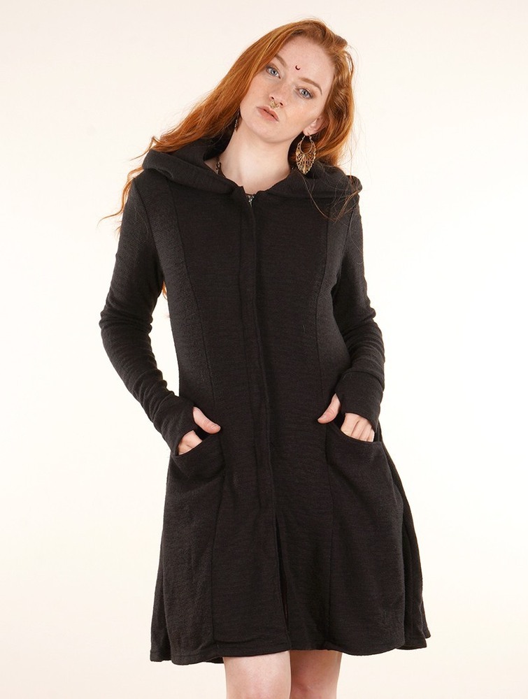 Black Toonzshop Enchantress Hooded Coat Women Coats | 82510PJBR