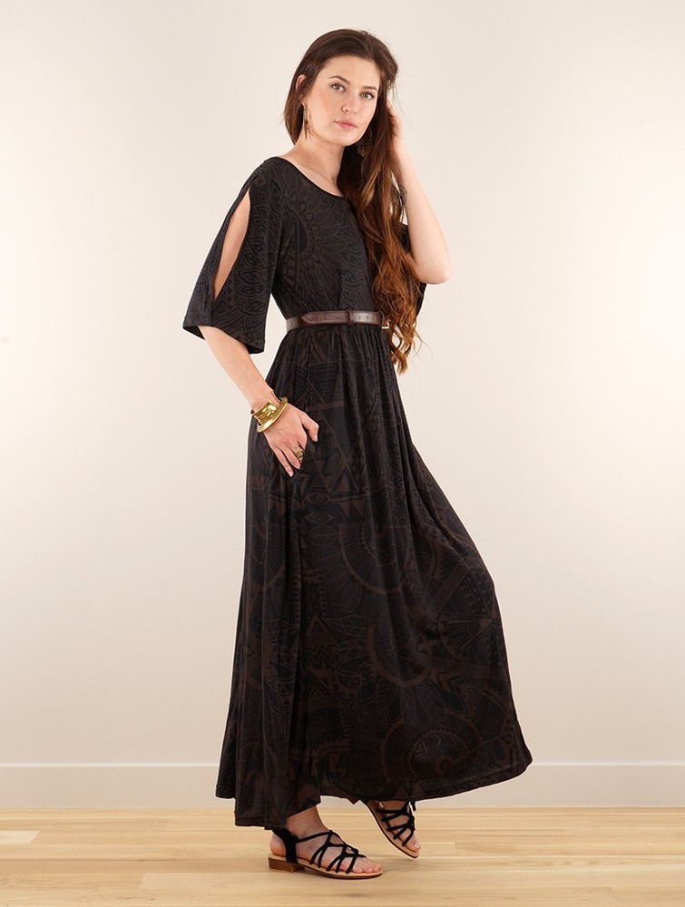 Black Toonzshop Eorynn Africa Printed Oversized Long Dress Women Dress | 06854ZMOW