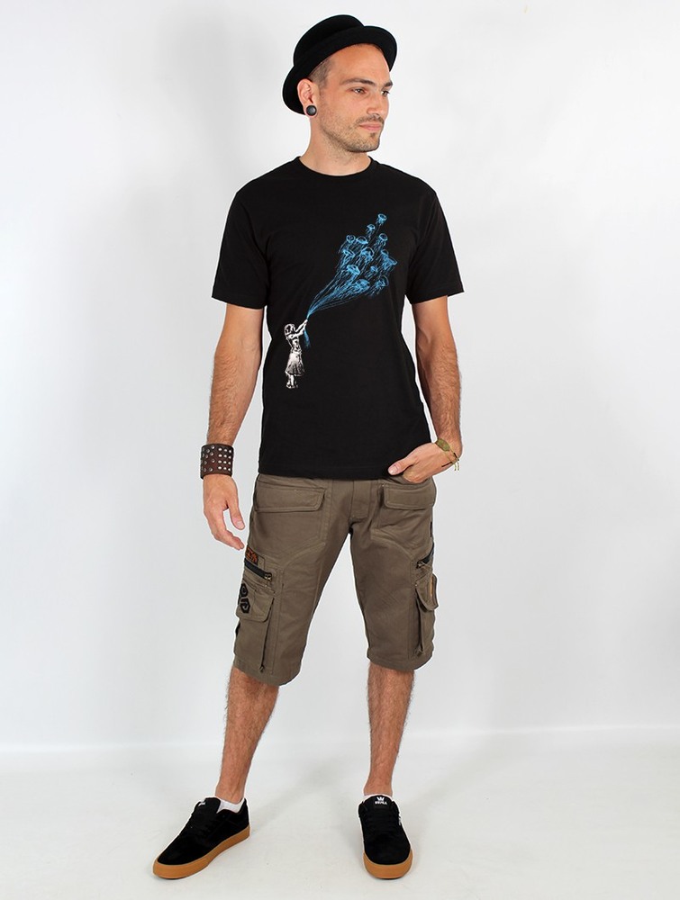 Black Toonzshop Flying Medusa Printed Short Sleeve T-shirt Men T-Shirt | 28796SVGU