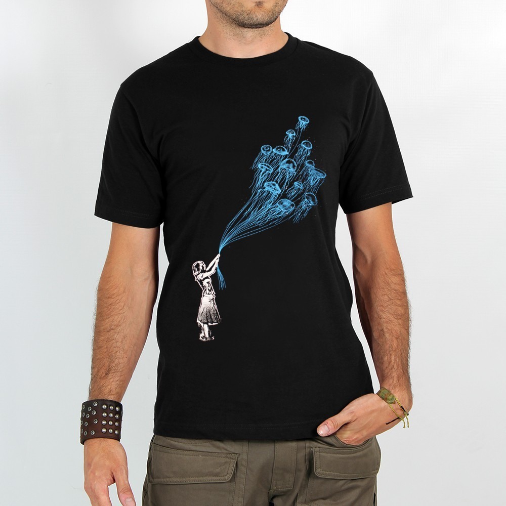 Black Toonzshop Flying Medusa Printed Short Sleeve T-shirt Men T-Shirt | 28796SVGU